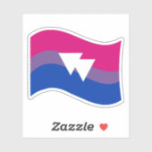 Symbol-Wavy-Flag für Bisexual Prix Aufkleber (Blatt)