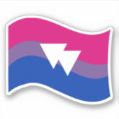Symbol-Wavy-Flag für Bisexual Prix Aufkleber (Vorderseite)