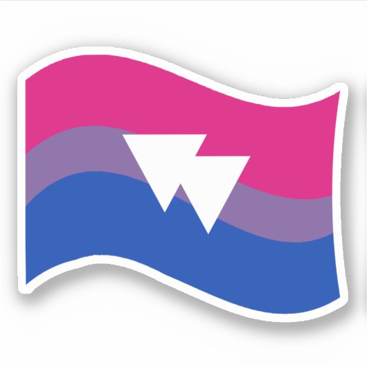 Symbol-Wavy-Flag für Bisexual Prix Aufkleber (Vorderseite)
