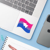 Symbol-Wavy-Flag für Bisexual Prix Aufkleber (Laptop mit iPhone)