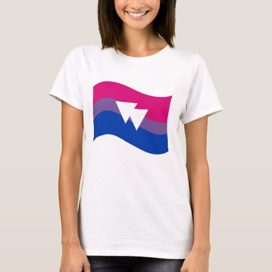 Symbol-Wavy-Flag für Bisexual Prix T-Shirt (Vorderseite)