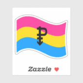 Symbol-Wavy-Flag Pansexual Aufkleber (Blatt)