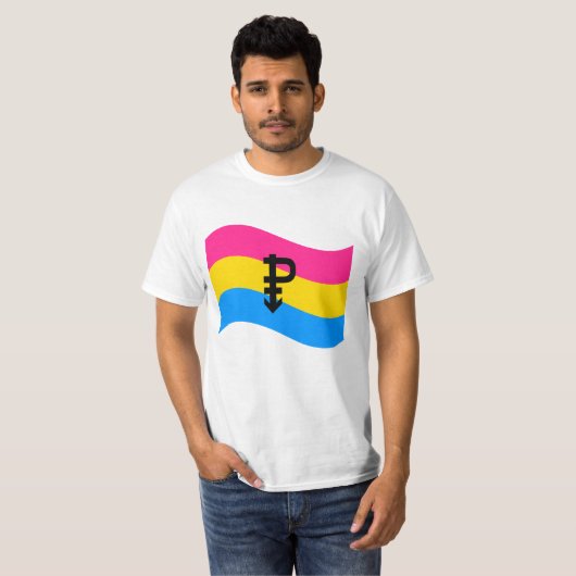 Symbol-Wavy-Flag Pansexual T-Shirt (Vorne ganz)