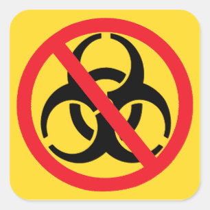 Symbol zur Ausrottung von Ausbrüchen Quadratischer Aufkleber