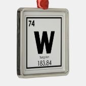 Symbolchemieformel des Wolframchemischen Elements Ornament Aus Metall (Rechts)