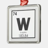 Symbolchemieformel des Wolframchemischen Elements Ornament Aus Metall (Links)