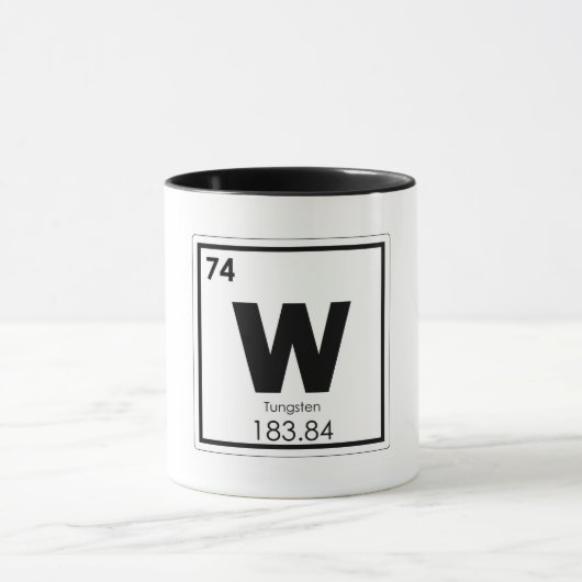 Symbolchemieformel des Wolframchemischen Elements Tasse (Zentrum)