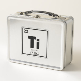 Symbolchemietitanformel des chemischen Elements Metall Lunch Box