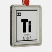 Symbolchemietitanformel des chemischen Elements Ornament Aus Metall (Rechts)