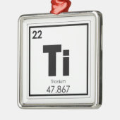 Symbolchemietitanformel des chemischen Elements Ornament Aus Metall (Links)