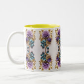 Symboldesign für elegante Rose | Zeitlose Blumenku Zweifarbige Tasse (Links)