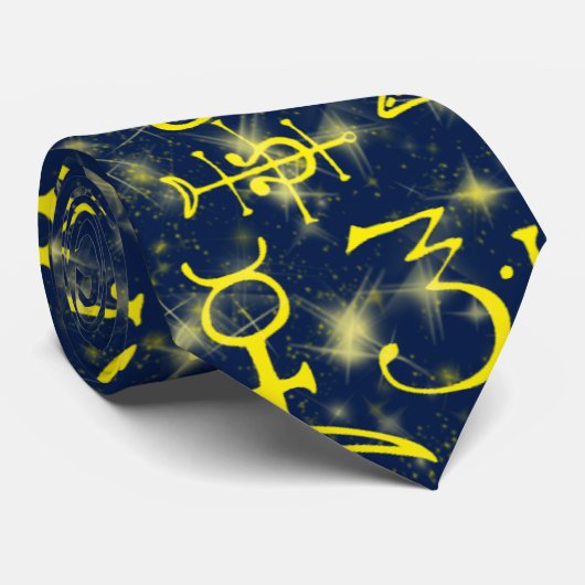 Symbole Alchemie symbols alchemy Krawatte (Gerollt)