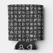 Symbole: antiker nahtloser Schriftart. Dosenkühler (Rückseite)