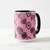 Symbole auf Rosa. Tasse (VorderseiteRechts)