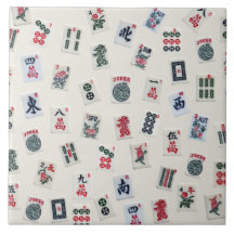 Symbole aus Mahjong auf Abzeichen