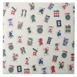 Symbole aus Mahjong auf Abzeichen Fliese