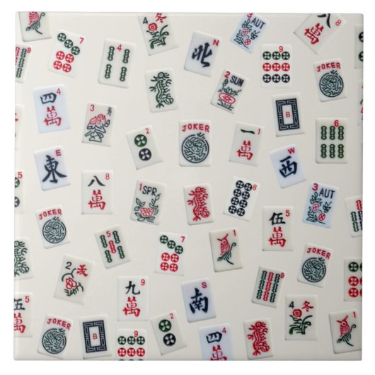 Symbole aus Mahjong auf Abzeichen Fliese (Vorderseite)
