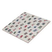 Symbole aus Mahjong auf Abzeichen Fliese (Seite)