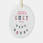 Symbole aus Mahjong für Weihnachten Keramik Ornament (Rechts)