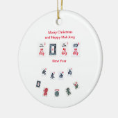 Symbole aus Mahjong für Weihnachten Keramik Ornament (Links)