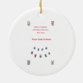 Symbole aus Mahjong für Weihnachten Keramik Ornament (Hinten)