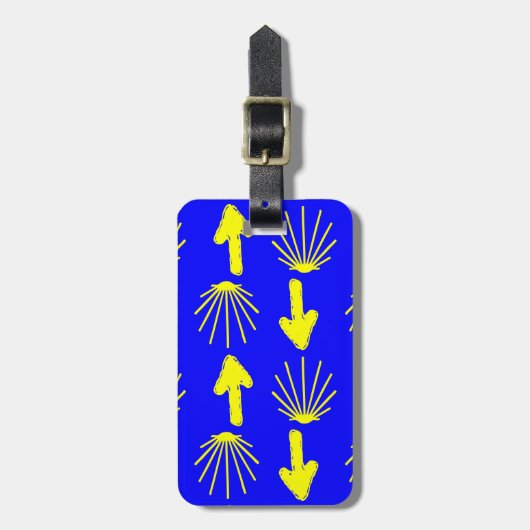 Symbole Camino Des Santiago Gepäckanhänger (Vorderseite vertikal)