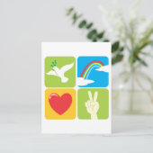 Symbole der Glauben-Hoffnungs-Liebe und des Postkarte (Stehend Vorderseite)