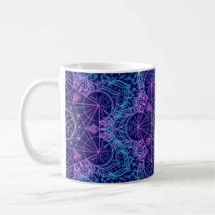 Symbole der heiligen Geometrie im nahtlosen Mandal Kaffeetasse