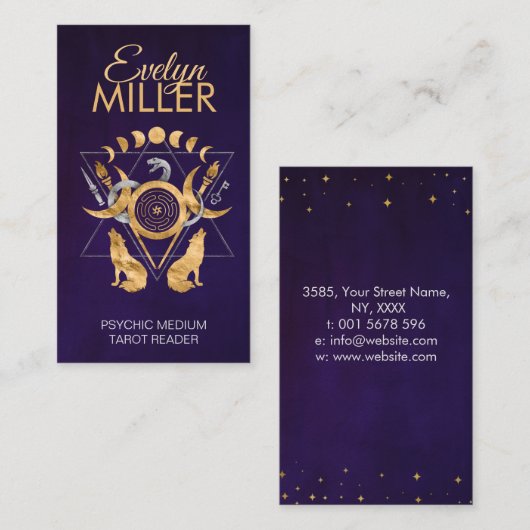 Symbole der Hekatschmuck Visitenkarte (Vorne/Hinten)