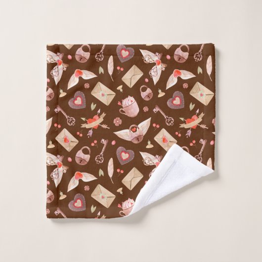 Symbole der Liebe Badhandtuch Set (Waschlappen)