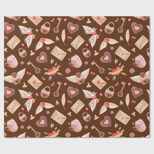 Symbole der Liebe Geschenkpapier (Flach)