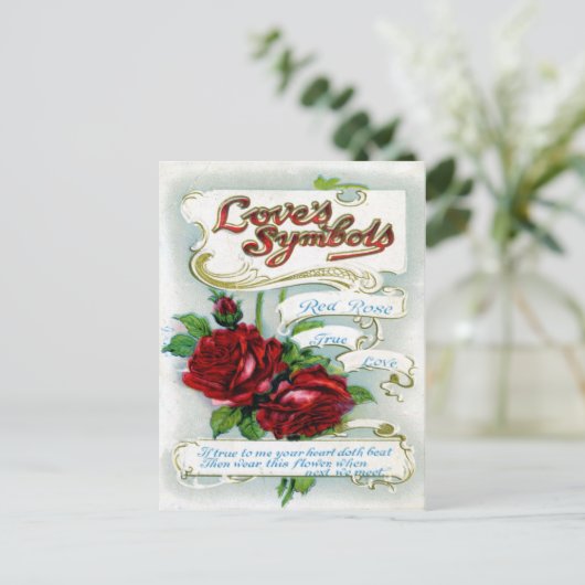 Symbole der Liebe Postkarte (Stehend Vorderseite)