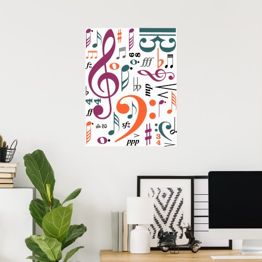 Symbole der Musik Poster (Heimbüro)