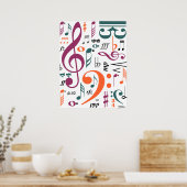 Symbole der Musik Poster (Küche)