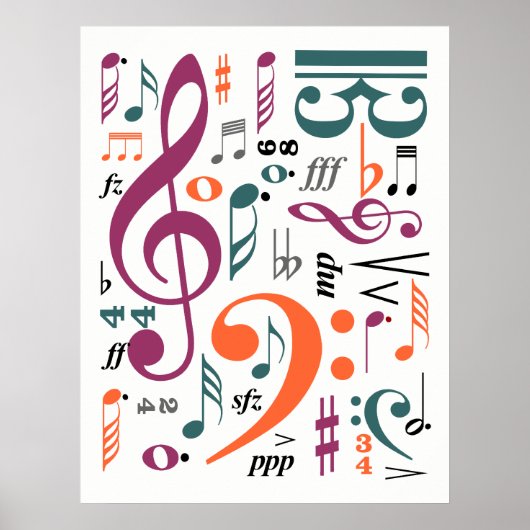 Symbole der Musik Poster (Vorne)