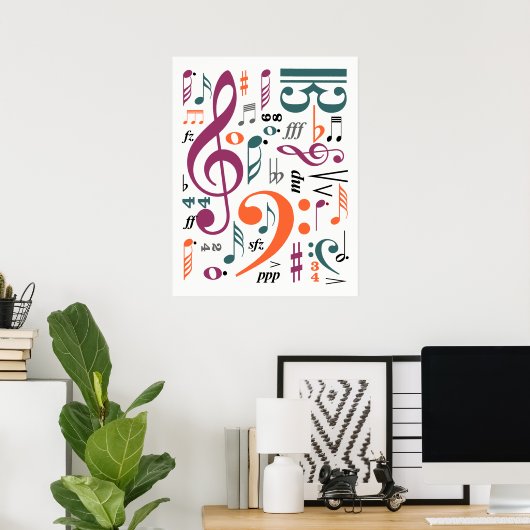 Symbole der Musik Poster (Heimbüro)