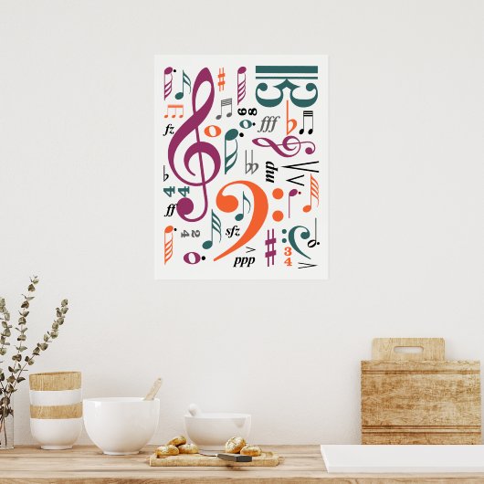Symbole der Musik Poster (Küche)