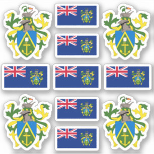 Symbole der Pitcairninseln / Wappen und Flagge S Aufkleber