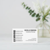 Symbole der sozialen Medien Visitenkarte (Stehend Vorderseite)