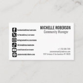 Symbole der sozialen Medien Visitenkarte (Vorderseite)