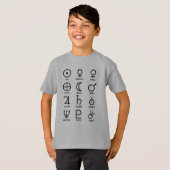 Symbole des Astronomischen Planeten T-Shirt (Vorne ganz)