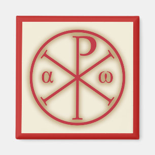 Symbole des Jesus Christus: Chi-Rho, Alpha und Magnet