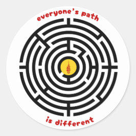 Symbole für antikes Labyrinth und Erleuchtung Runder Aufkleber