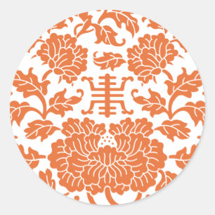Symbole für asiatische Viel Glück Runder Aufkleber