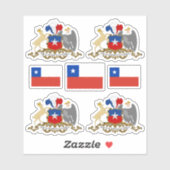 Symbole für chilenische Staat / Wappen und Fahne Aufkleber (Blatt)