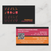 Symbole für den Stuhl - Verkaufsstellen für Möbel Visitenkarte (Vorne/Hinten)