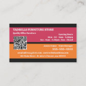 Symbole für den Stuhl - Verkaufsstellen für Möbel Visitenkarte (Rückseite)