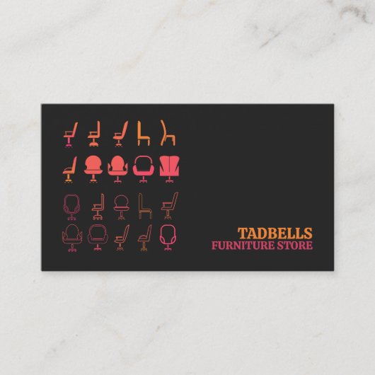 Symbole für den Stuhl - Verkaufsstellen für Möbel Visitenkarte (Vorderseite)