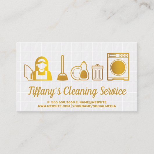 Symbole für die Goldreinigung | Bath Tiles Visitenkarte (Vorderseite)