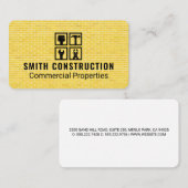 Symbole für die Zimmerreparatur | Bauwerkzeuge Visitenkarte (Vorne/Hinten)